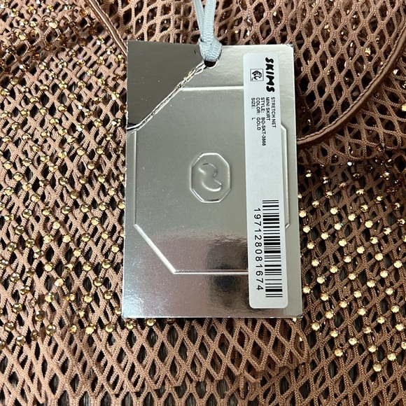 Swarovski X Skims Stretch Net Mini Skirt Gold - Picture 5 of 6